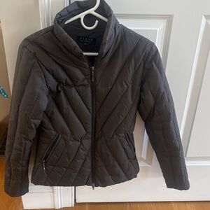 Steve Madden so cute Dark Brown Quilted Jacket mint condition brown xs zip